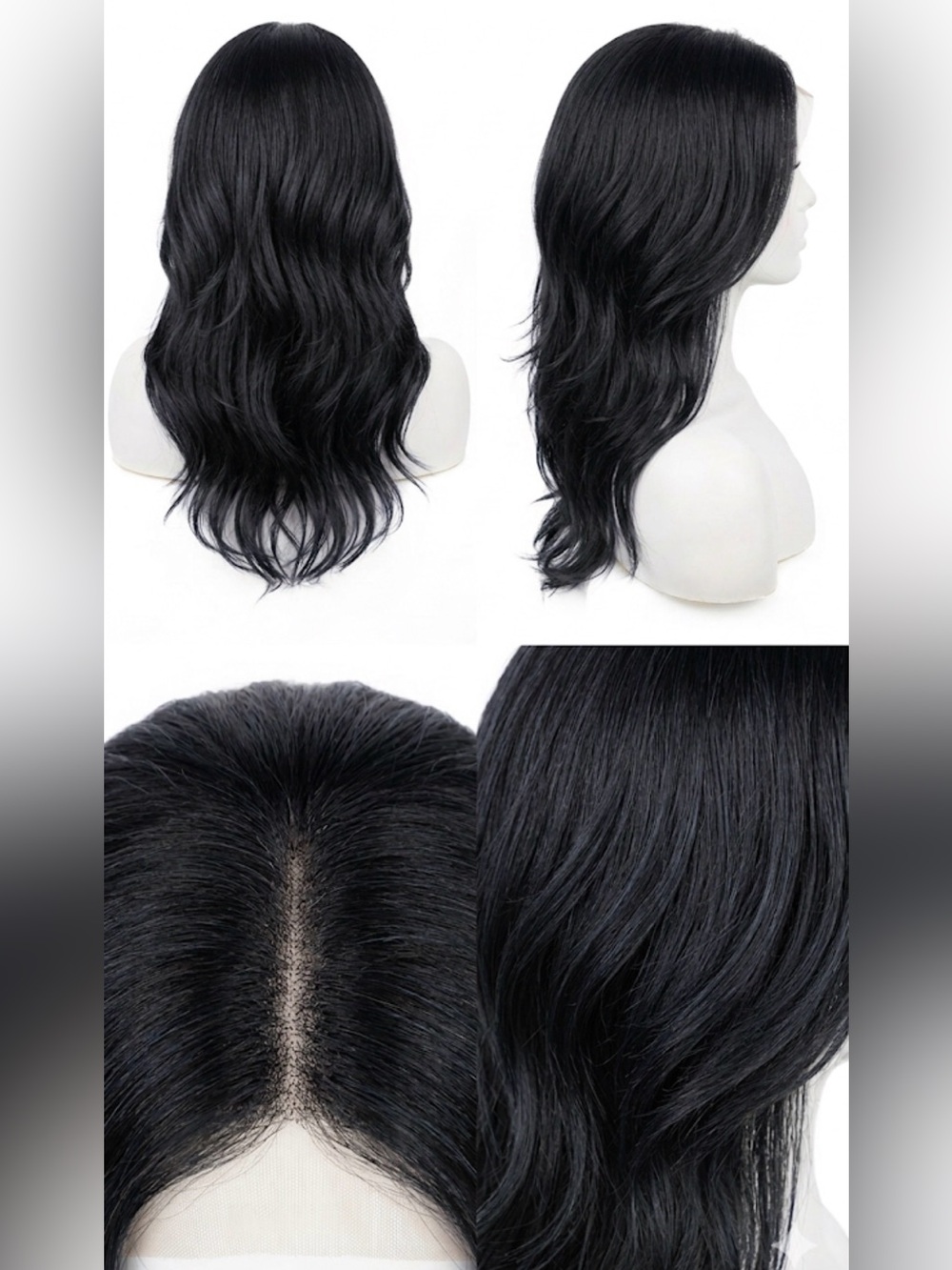 Black Long Wavy Women's Lace Front Wig - Elegant Natural Look (SYNTHETIC)